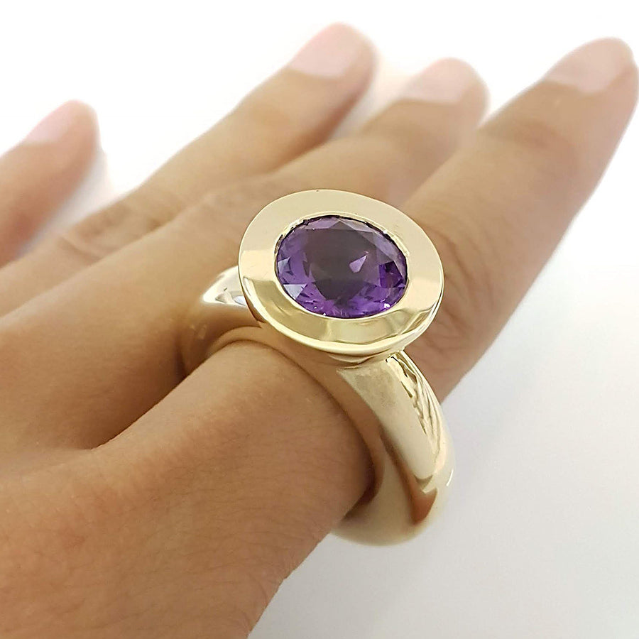Amethyst Princess Ring in Bronze