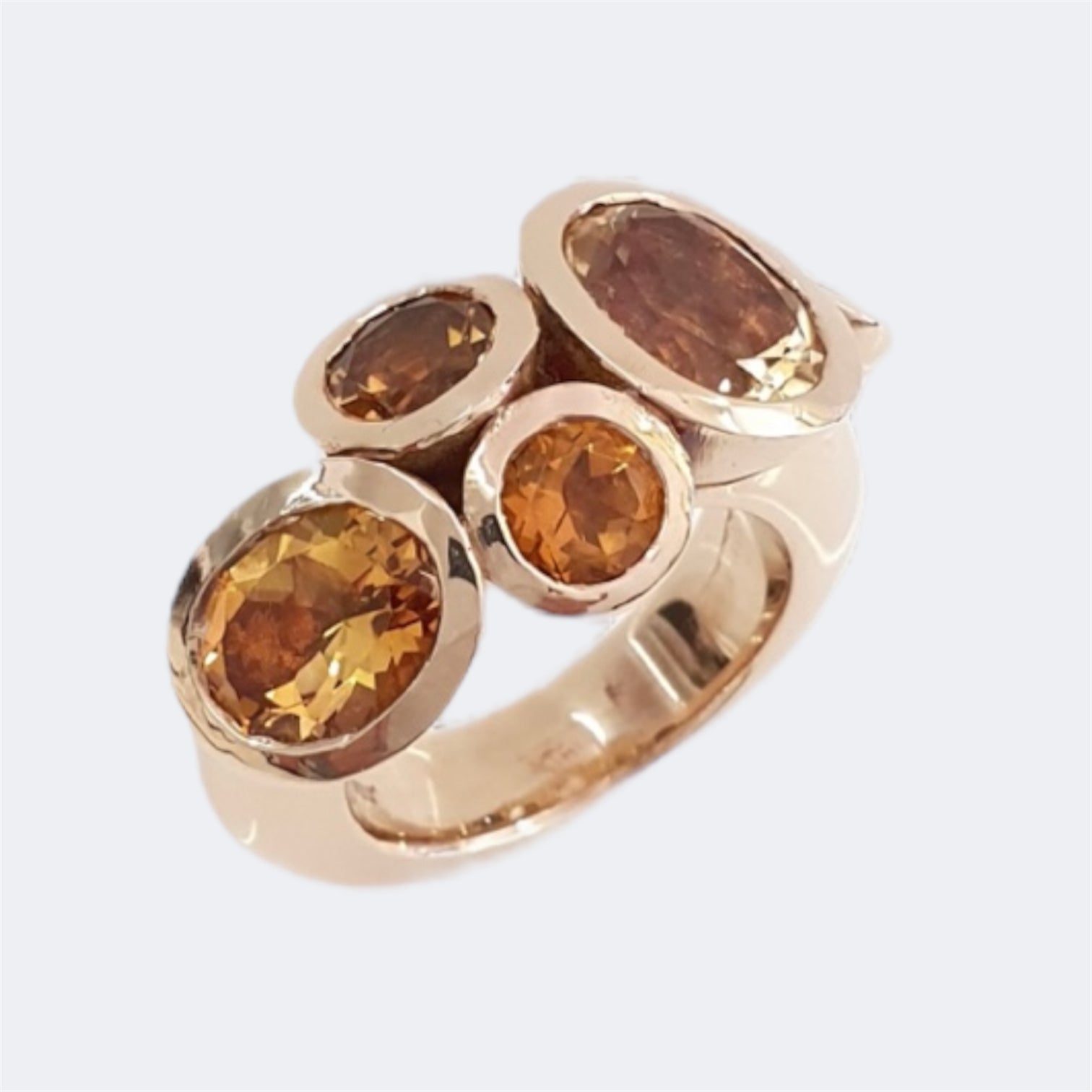 Citrine Octopus Ring in Bronze