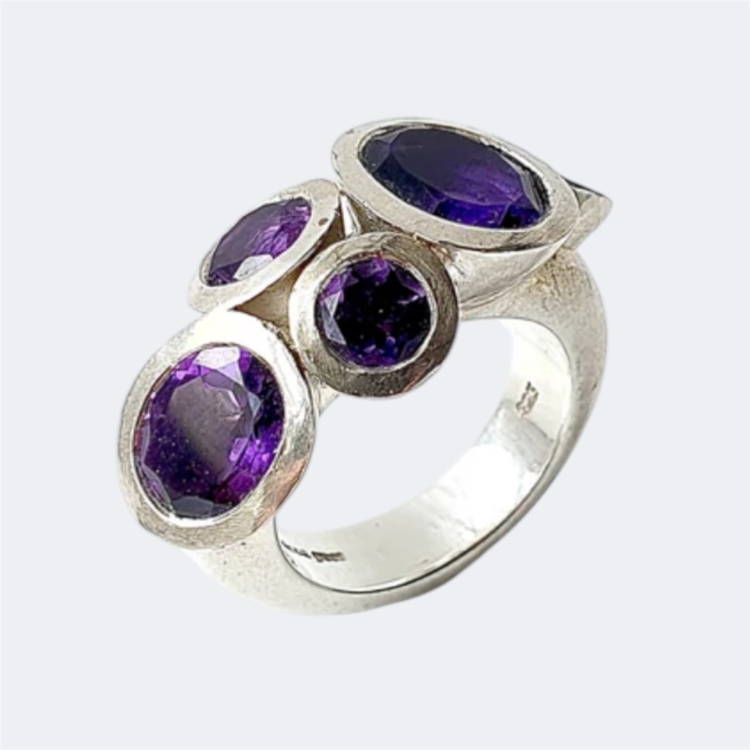 Amethyst Octopus Ring in Sterling Silver