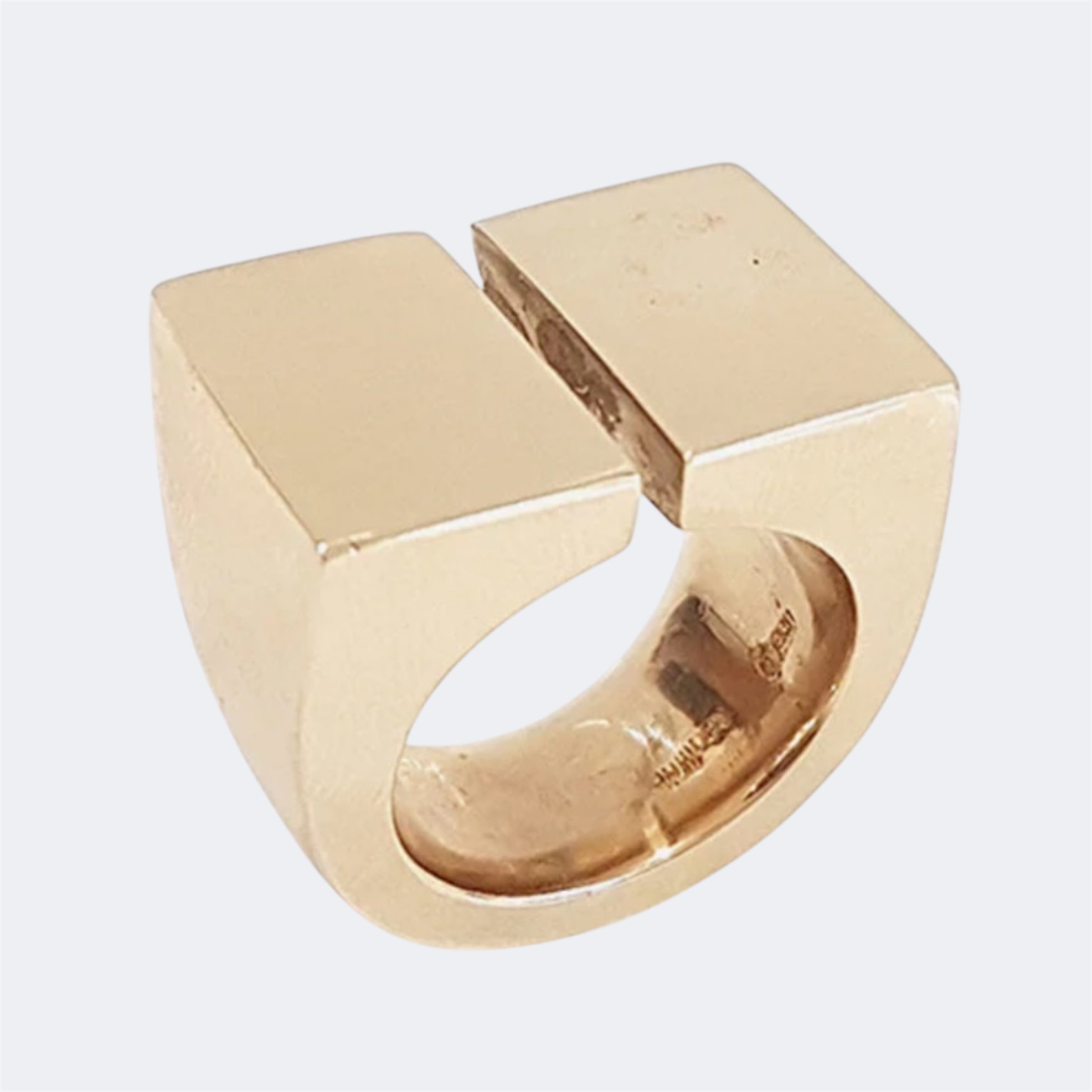 Flat Top Tapered Split Shank Ring in Bronze
