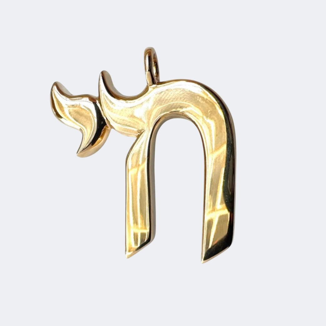 Large Bronze Chai Pendant