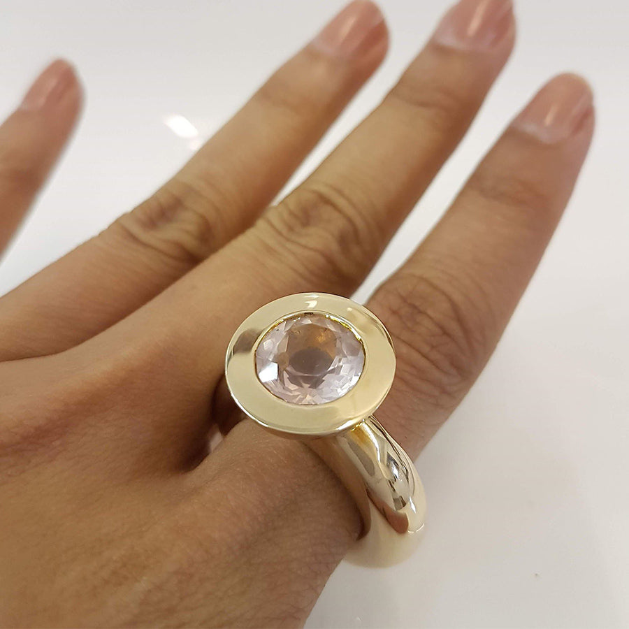 Rose Quartz Princess Ring in Bronze