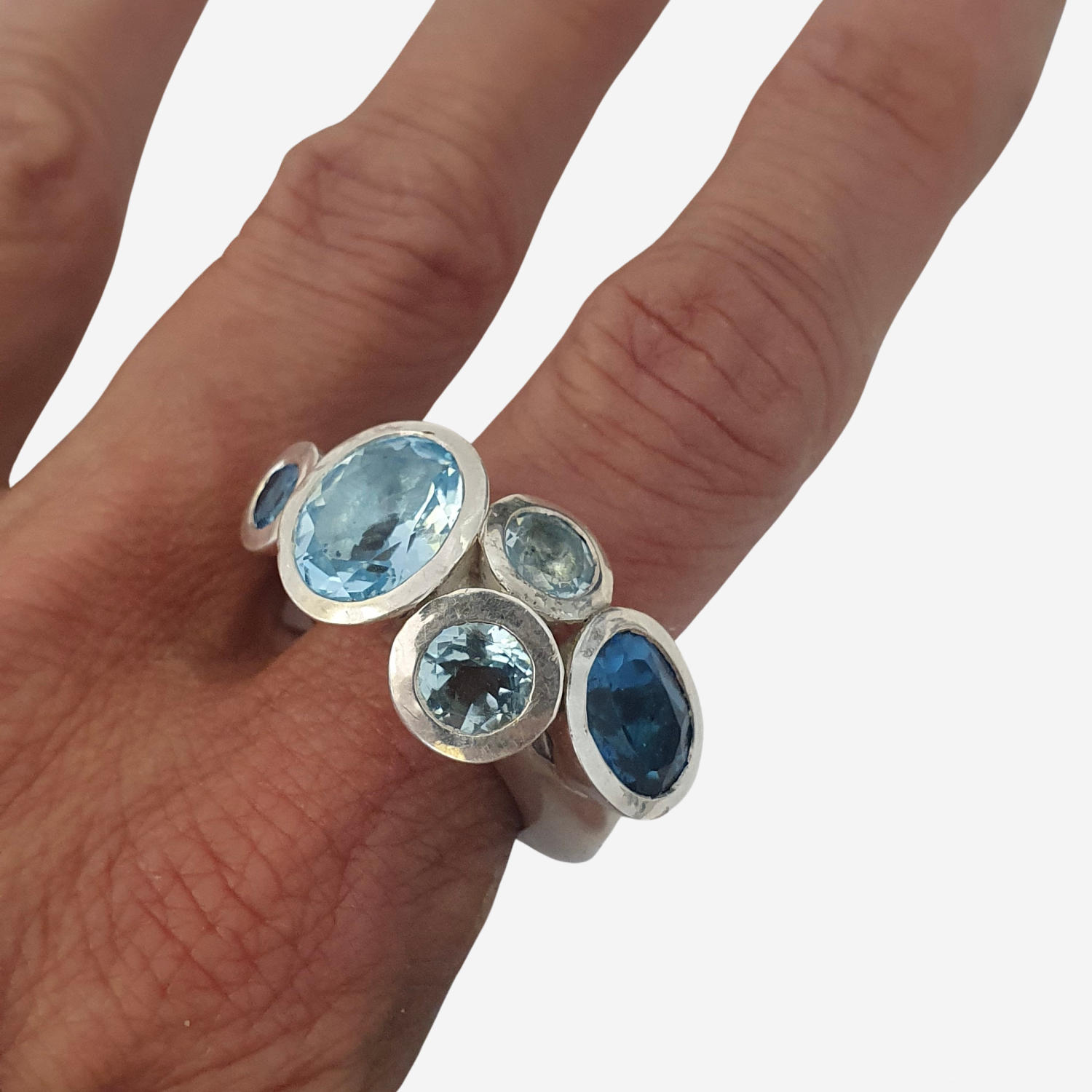 London Blue Topaz & Sky Blue Topaz Octopus Ring in Sterling Silver