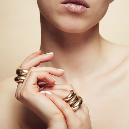 Bronze Hammered Organic Ring 10mm