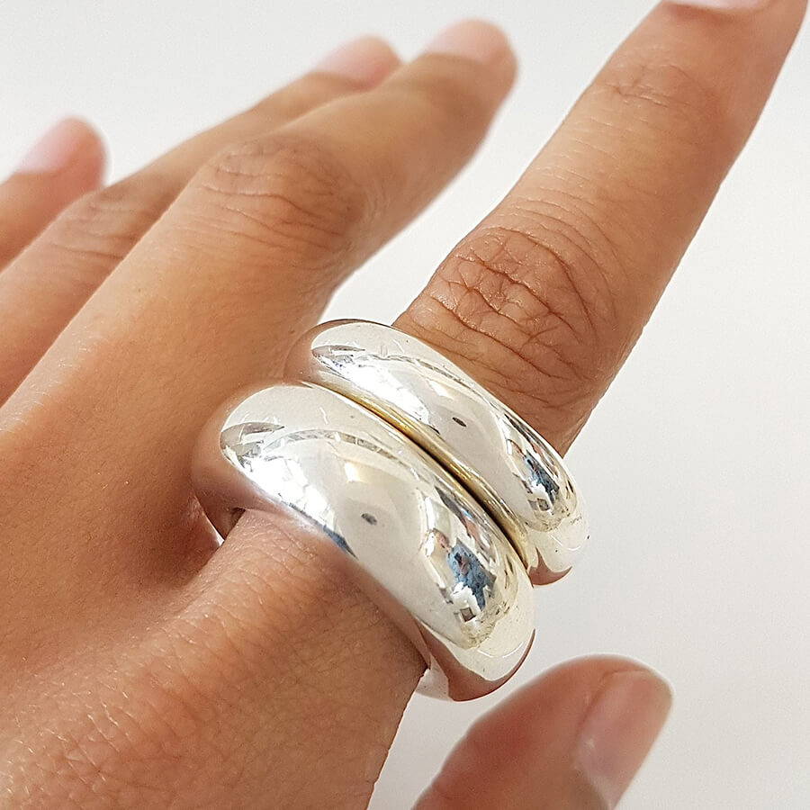 Sterling Silver Organic Ring 10mm