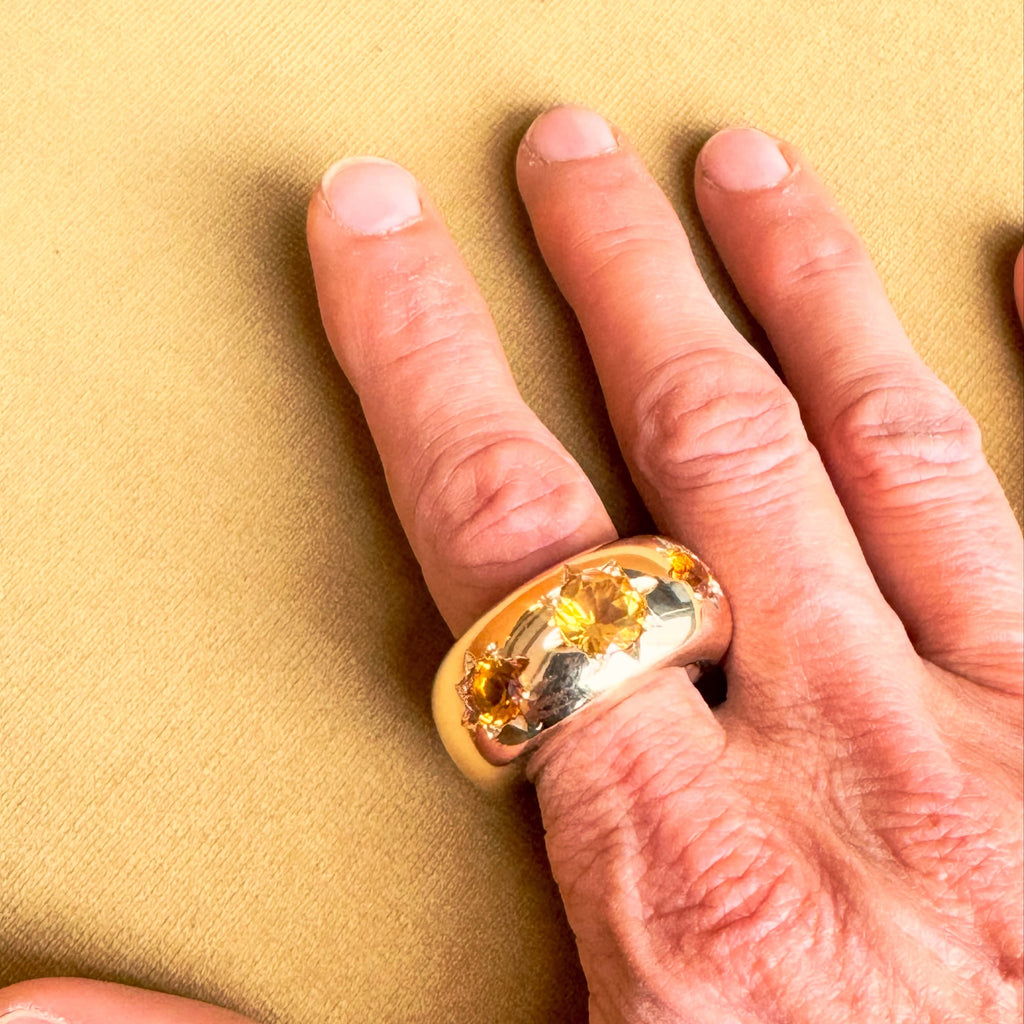 Citrine Star Ring in Bronze 15mm