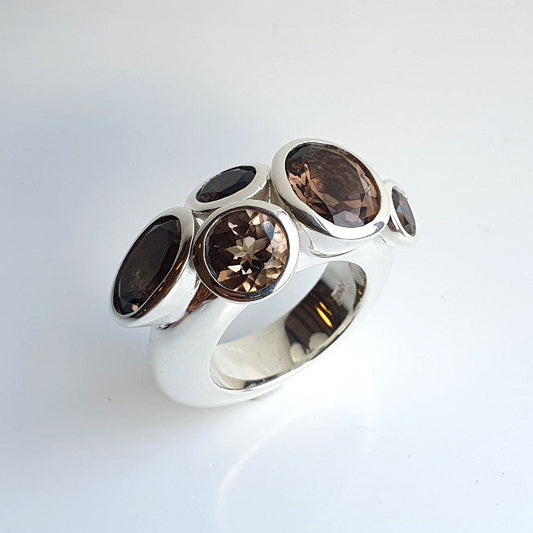 Sterling Silver Smokey Quartz My Octopus Ring