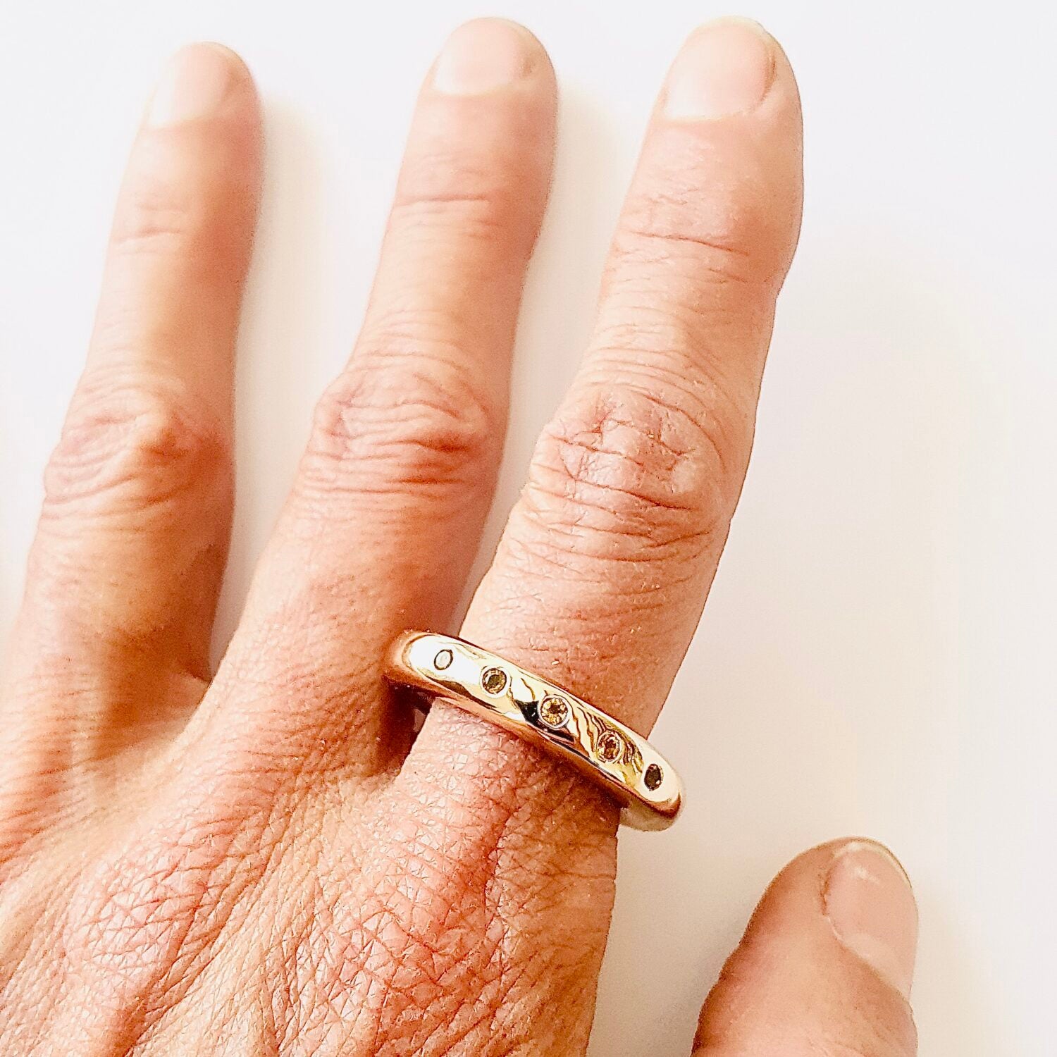 Citrine Half Eternity Ring in Bronze 6mm