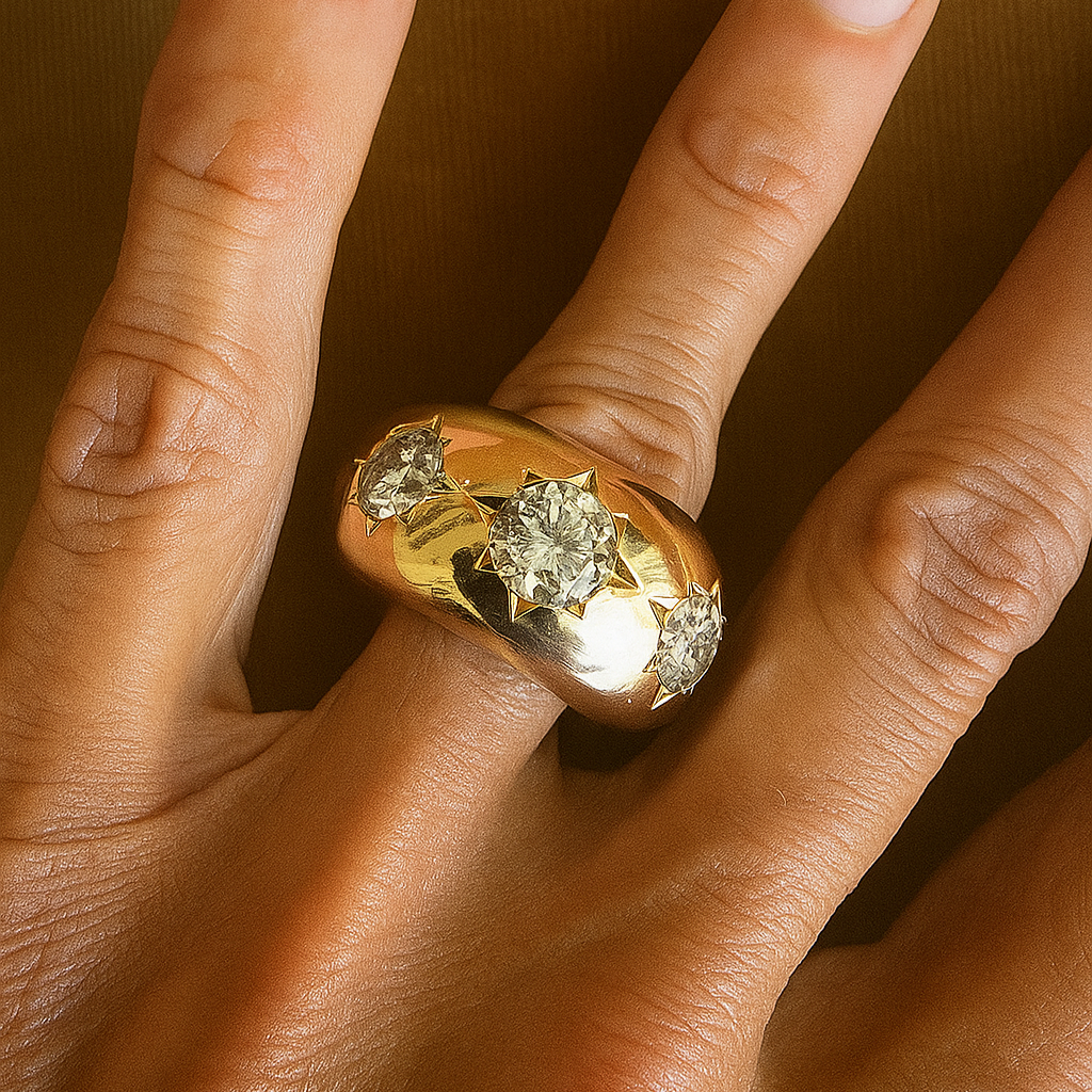 Cubic Zirconia Star Ring in Bronze 15mm