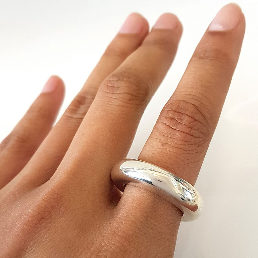 Sterling Silver Organic Ring 7mm