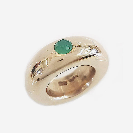 Chrysoprase Bronze Ring 10mm