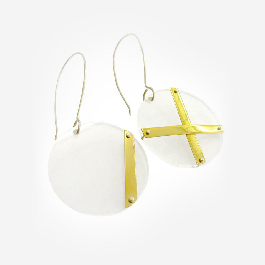 Clear Cross Earrings