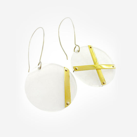 Clear Cross Earrings