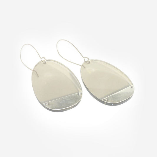 Egg Shaped Neutral Perpex Earrings