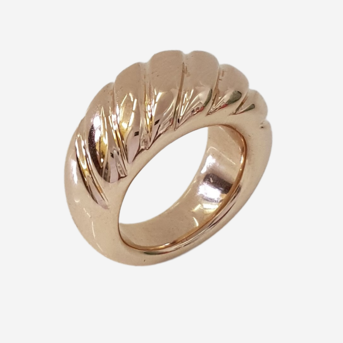 Half Scalloped Bronze Ring 13mm