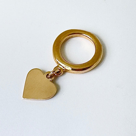 Heart Charm Bronze Ring 5mm