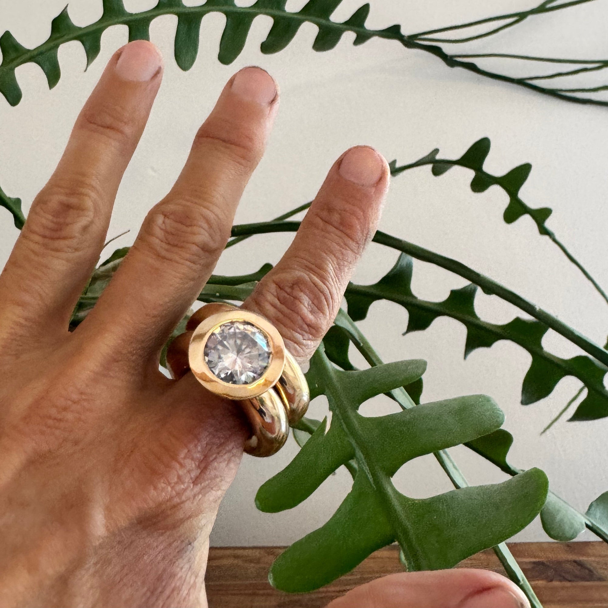 Cubic Zirconia Princess Ring in Bronze