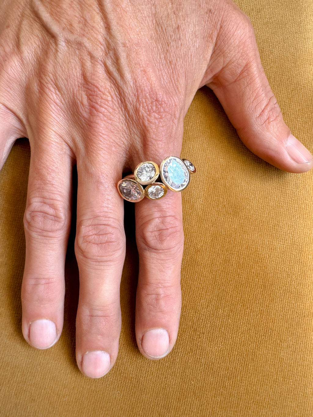 Cubic Zirconia Octopus Ring in Bronze