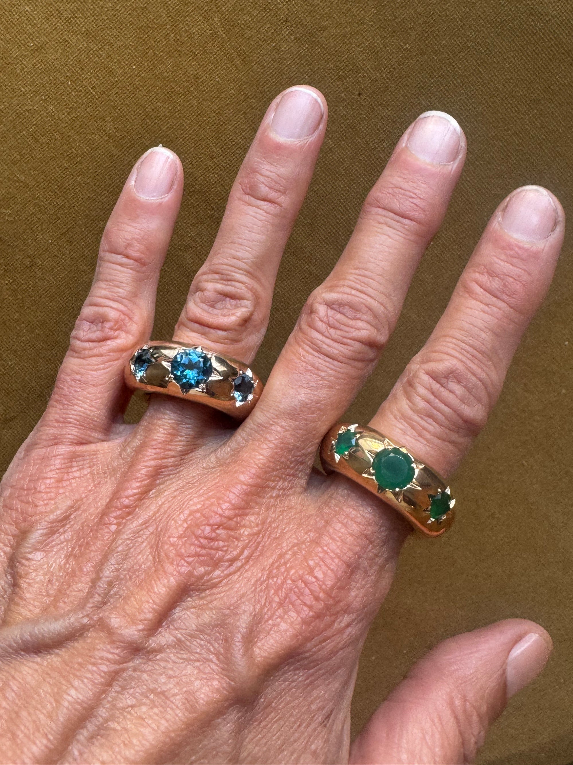 London Blue Topaz Star Ring in Bronze