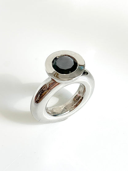 Onyx Sterling Silver Princess Ring