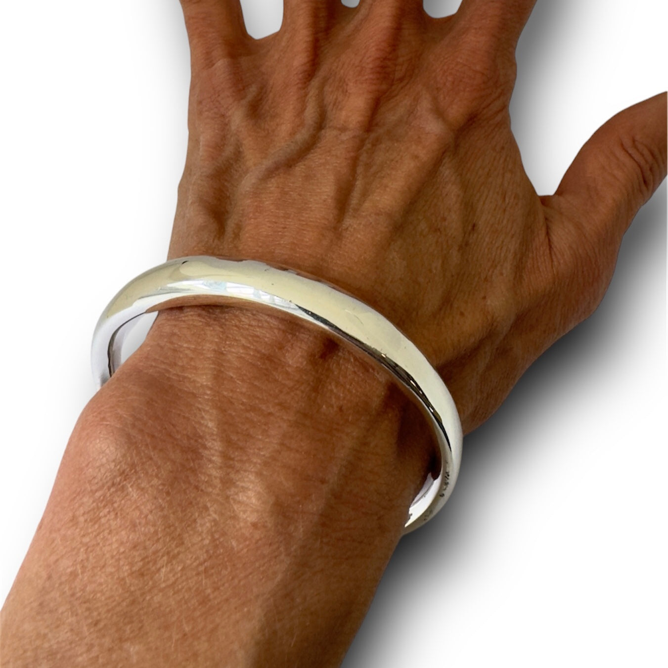 Sterling Silver Organic Bangle 10mm