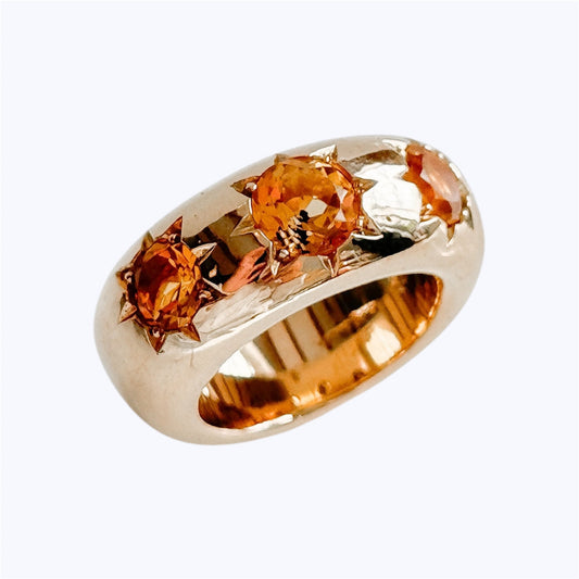 10mm Organic Bronze Star Ring With Citrine