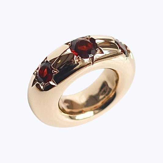 10mm Organic Bronze Star Ring With Garnet