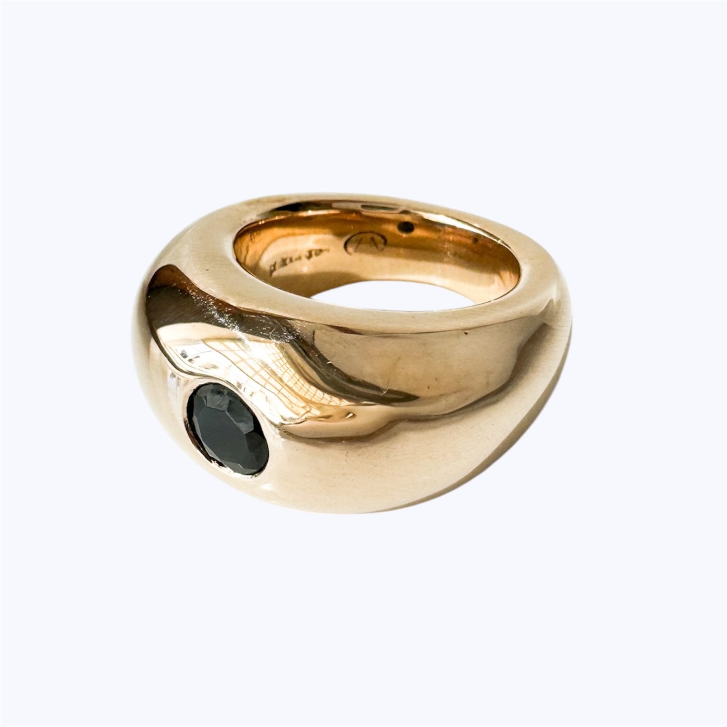 Bronze Tapered Ring With Black Onyx