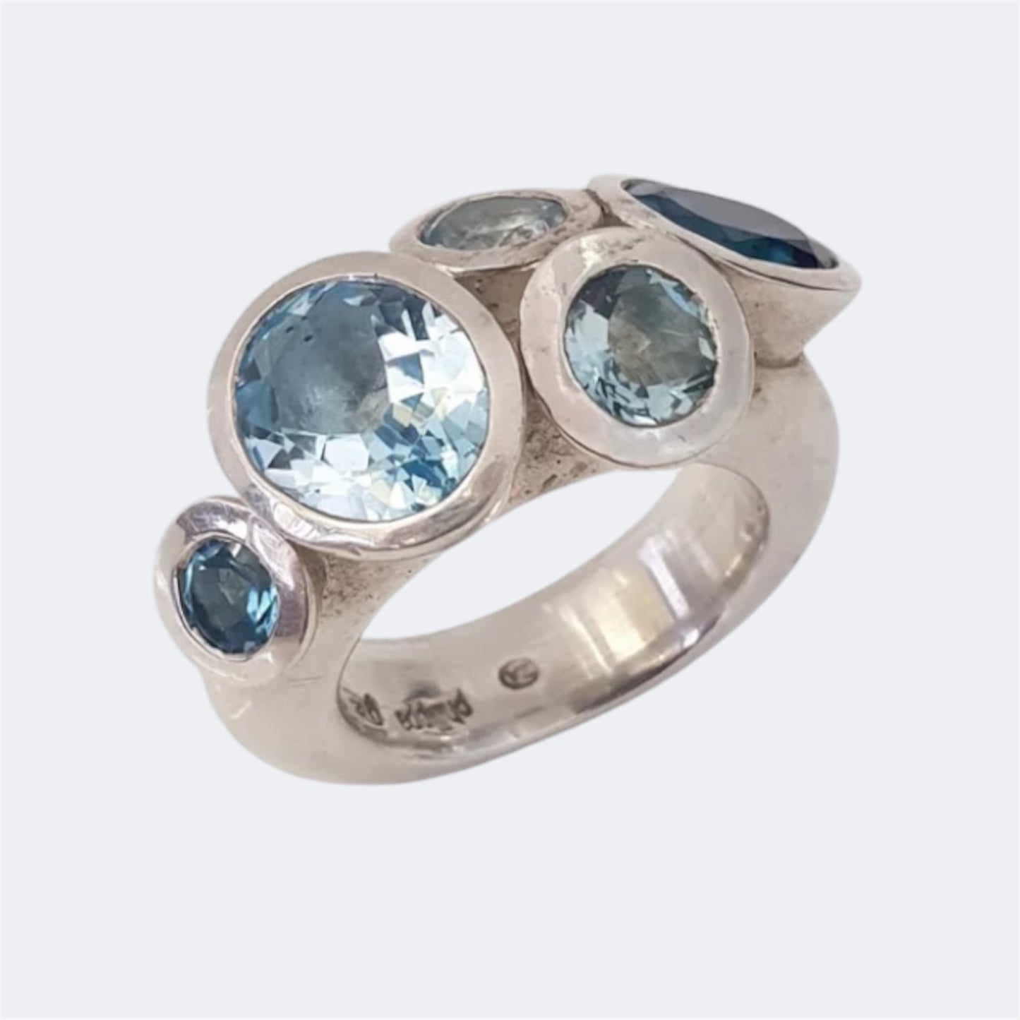Sterling Silver My Octopus Ring with Sky & London Blue Topaz