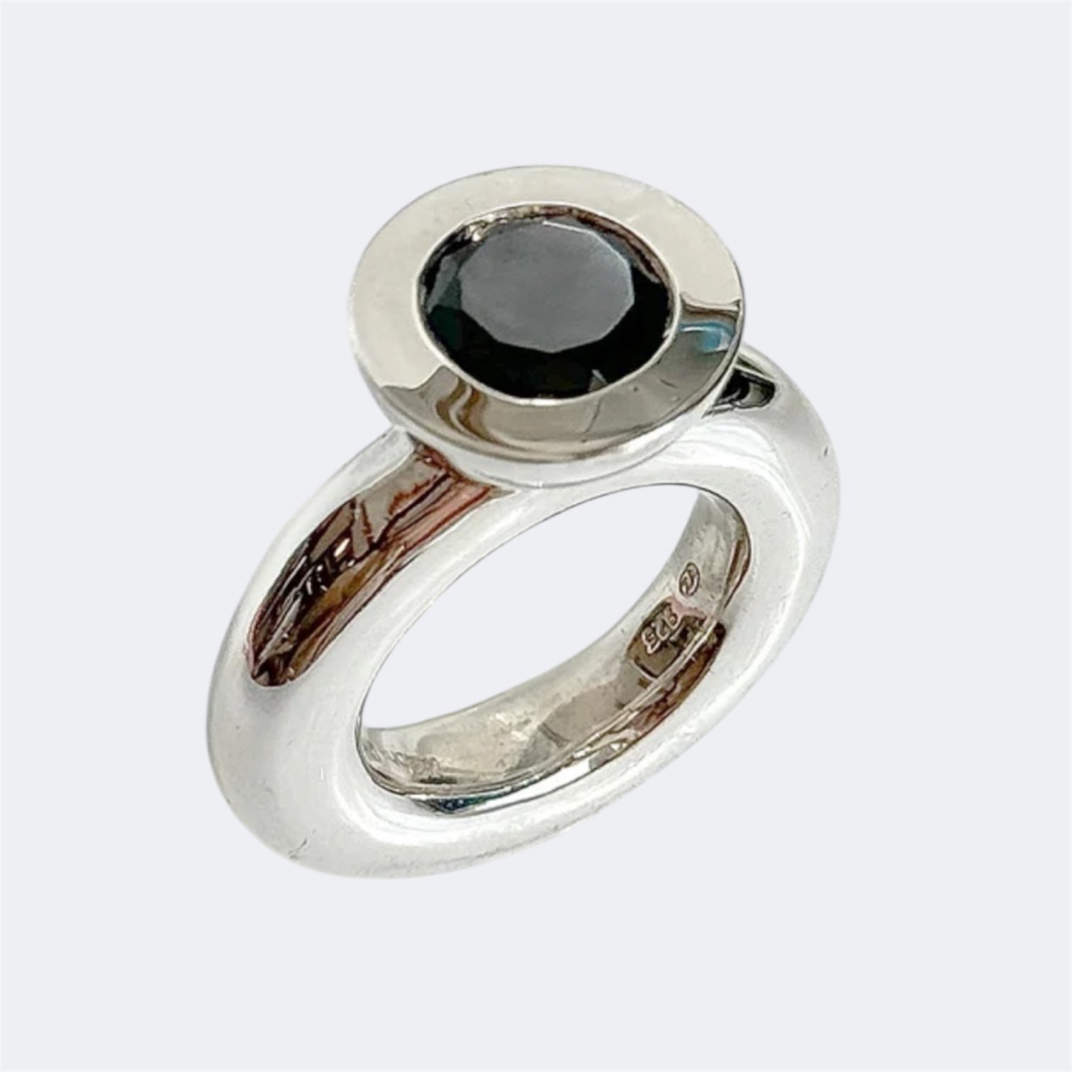 Sterling Silver Princess Ring with Black Onyx