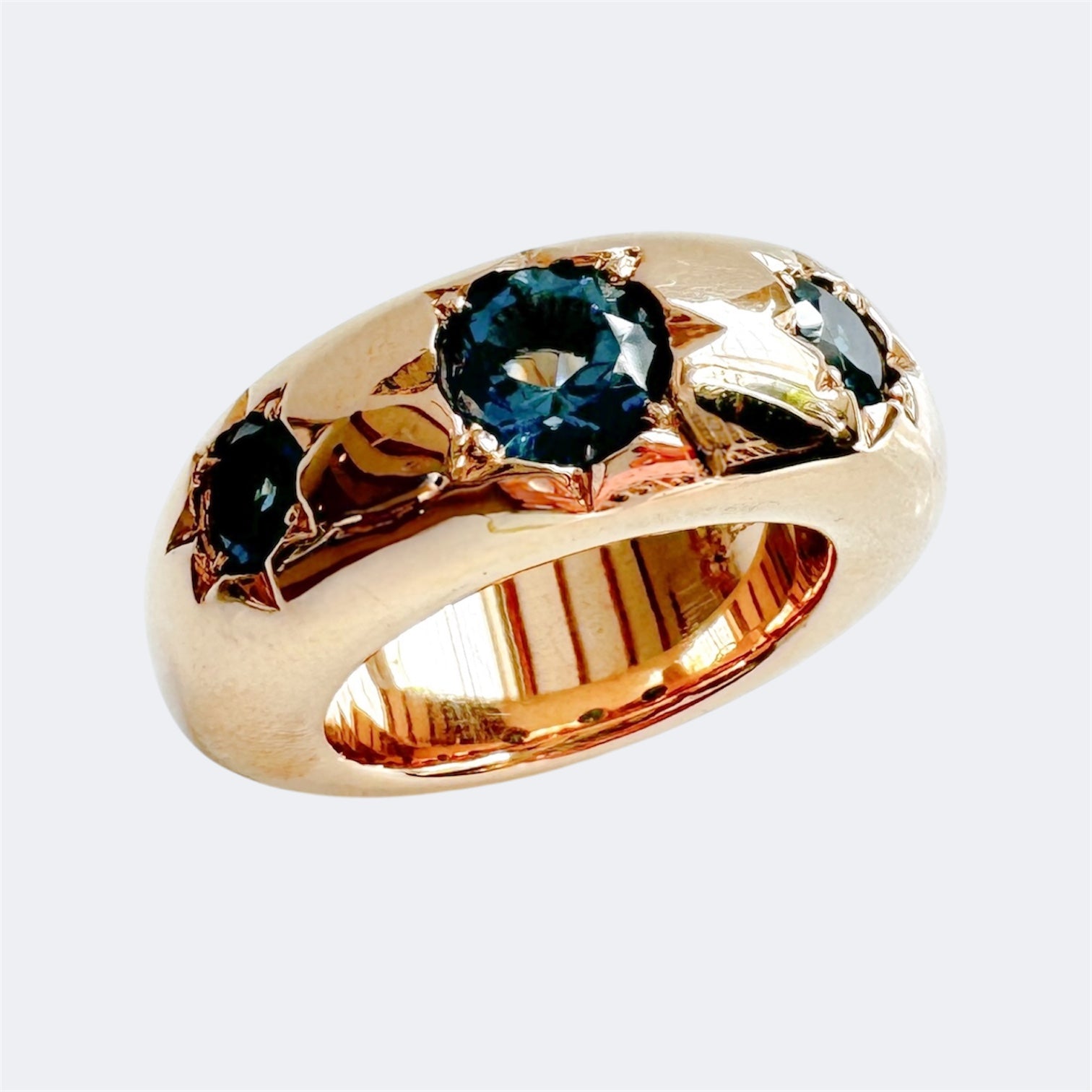 London Blue Topaz Star Ring in Bronze