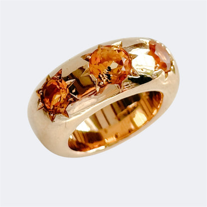 Organic Bronze Star Ring With Citrine