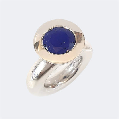 Large Sterling Silver Princess Ring with Lapis Lazuli