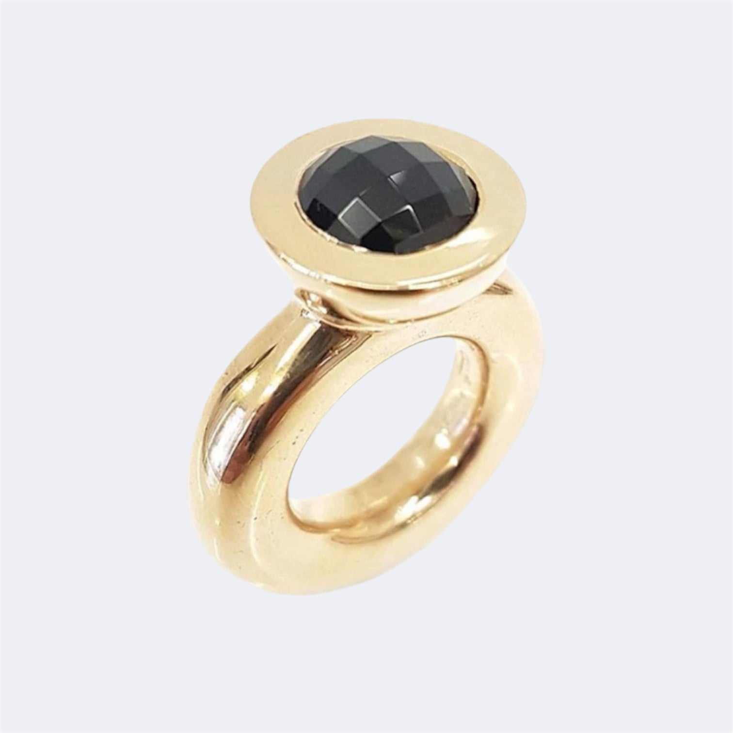 Black Onyx Princess Ring in Bronze