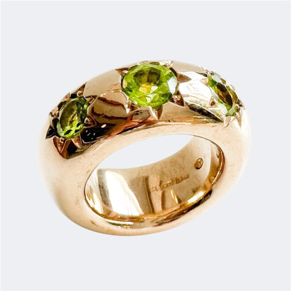 Organic Bronze Star Ring With Peridot