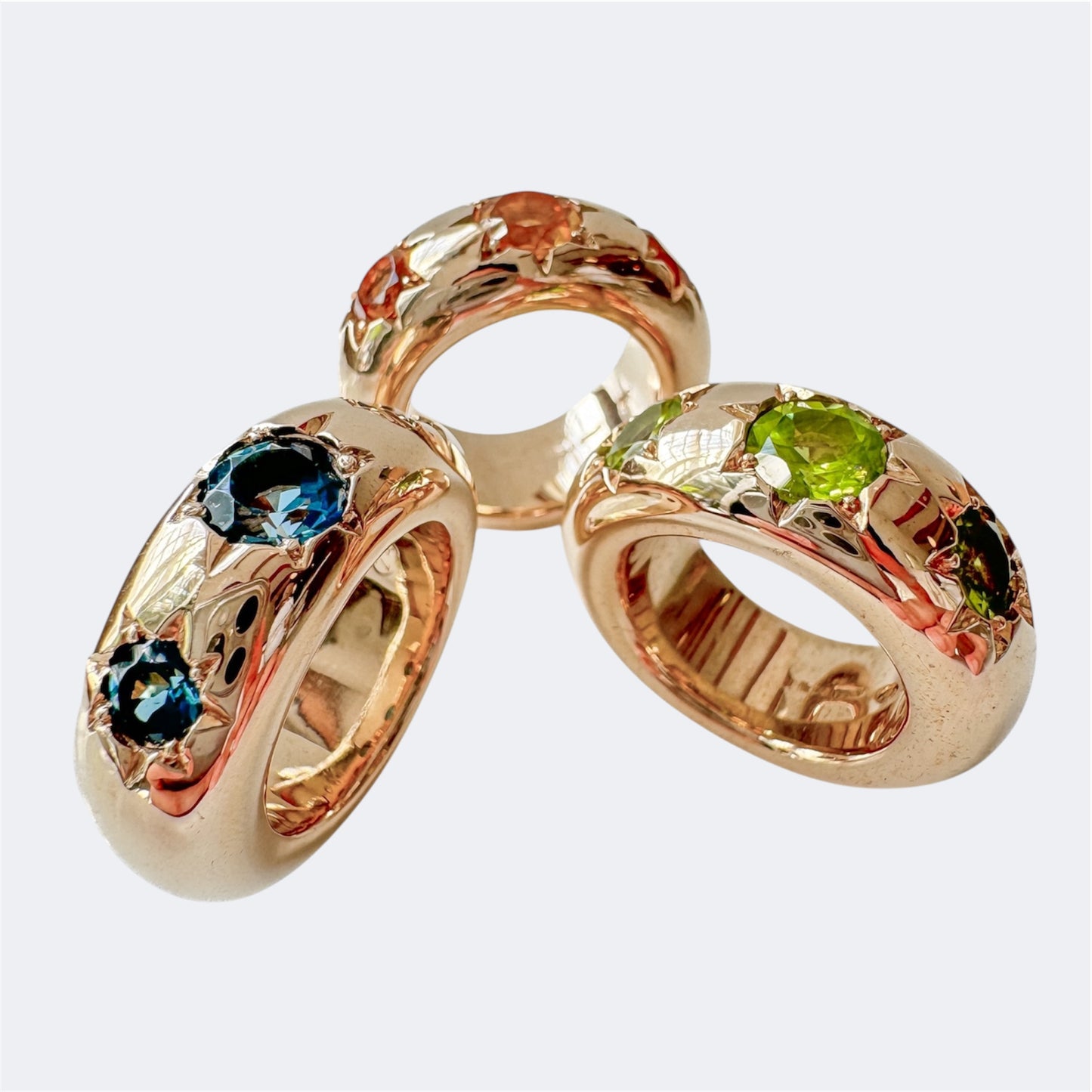 Organic Bronze Star Ring With Peridot