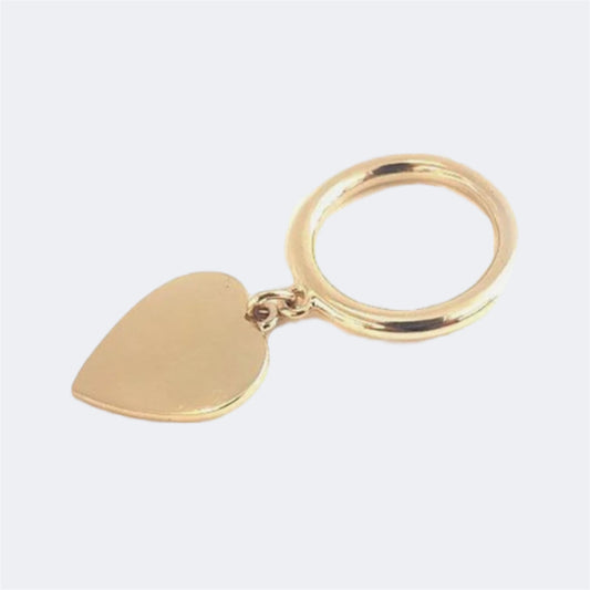 Heart Charm Bronze Ring 3mm