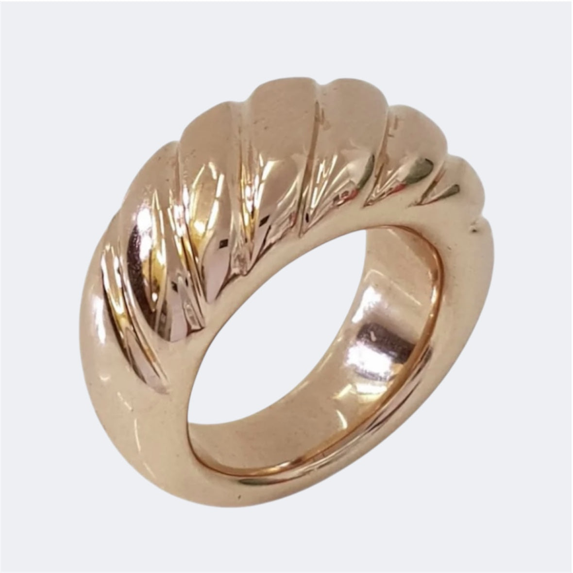 Half Scalloped Bronze Ring 13mm