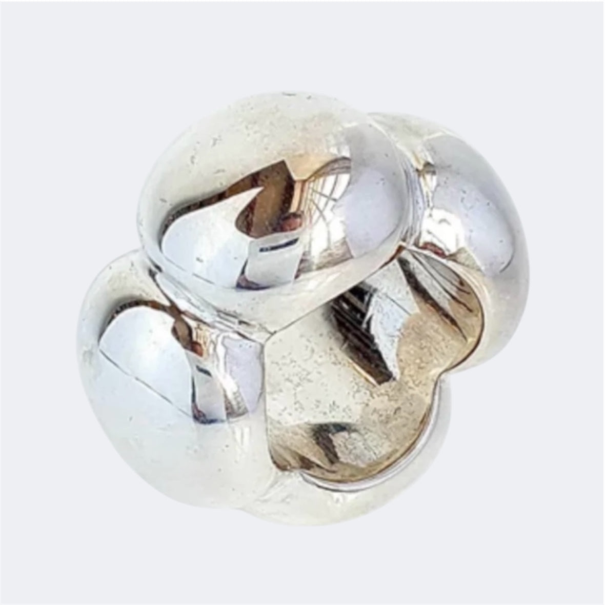 Giant Sterling Silver Scalloped Ring
