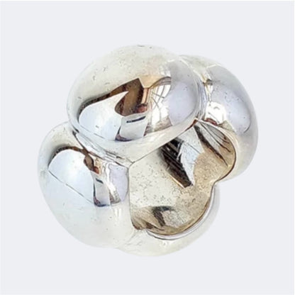 Giant Sterling Silver Scalloped Ring