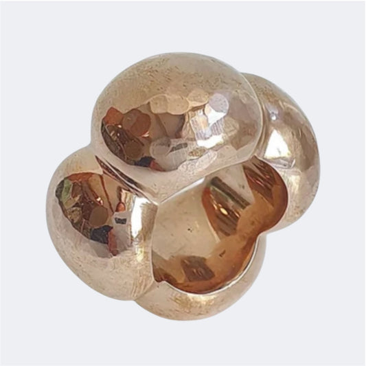 Giant Hammered Bronze Scalloped Ring