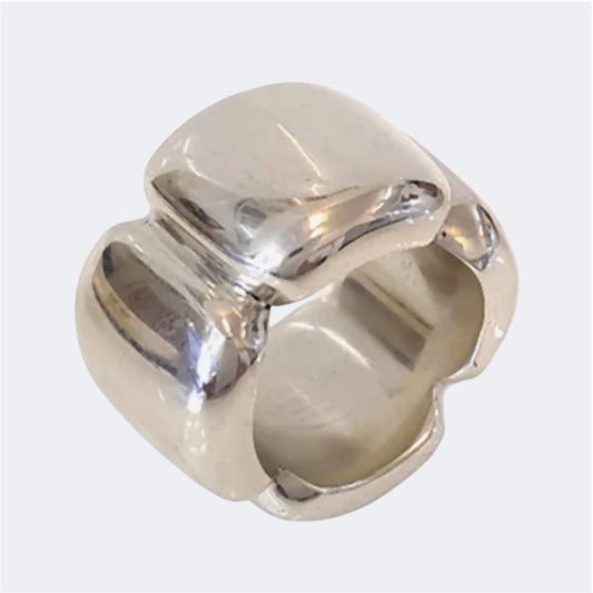 Flat Scalloped Sterling Silver Ring