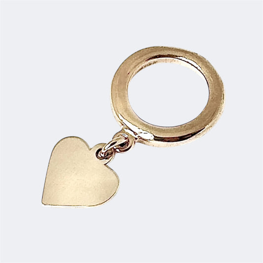 Heart Charm Bronze Ring 5mm