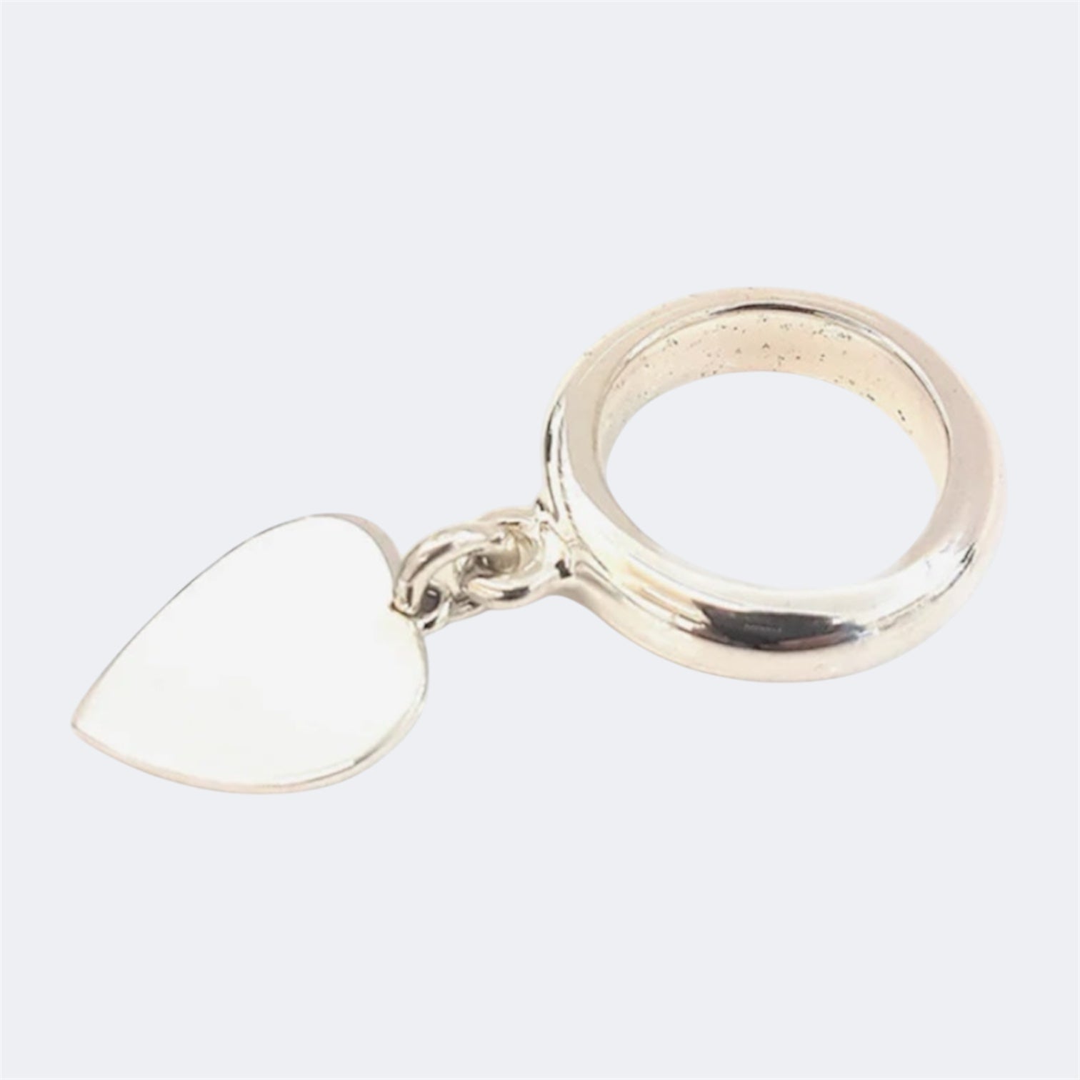 Heart Charm Sterling Silver Ring 5mm
