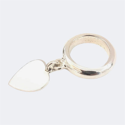 Heart Charm Sterling Silver Ring 5mm