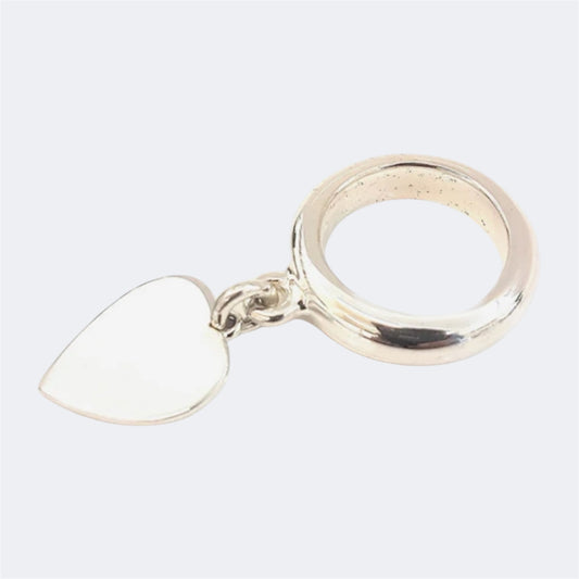 Heart Charm Sterling Silver Ring 5mm