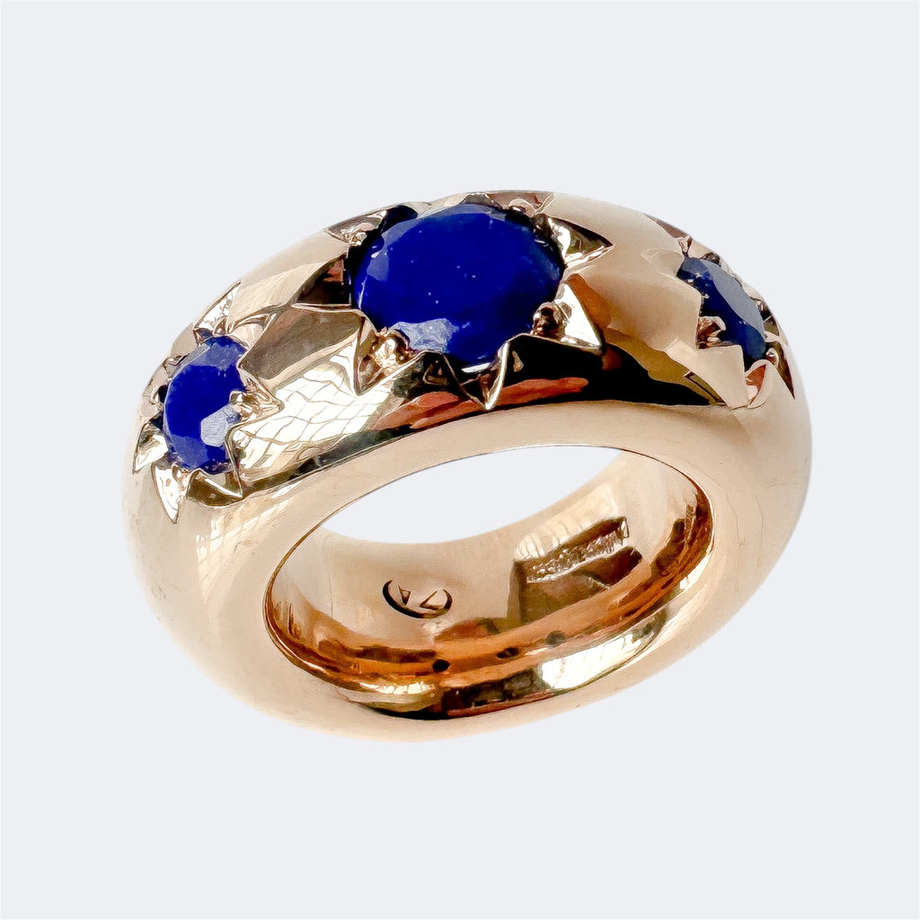 Lapis Lazuli Star Ring in Bronze
