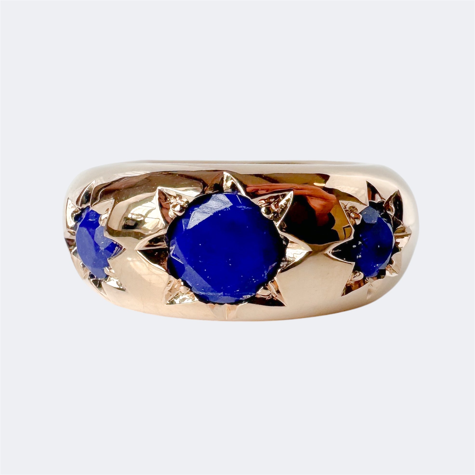 Lapis Lazuli Star Ring in Bronze