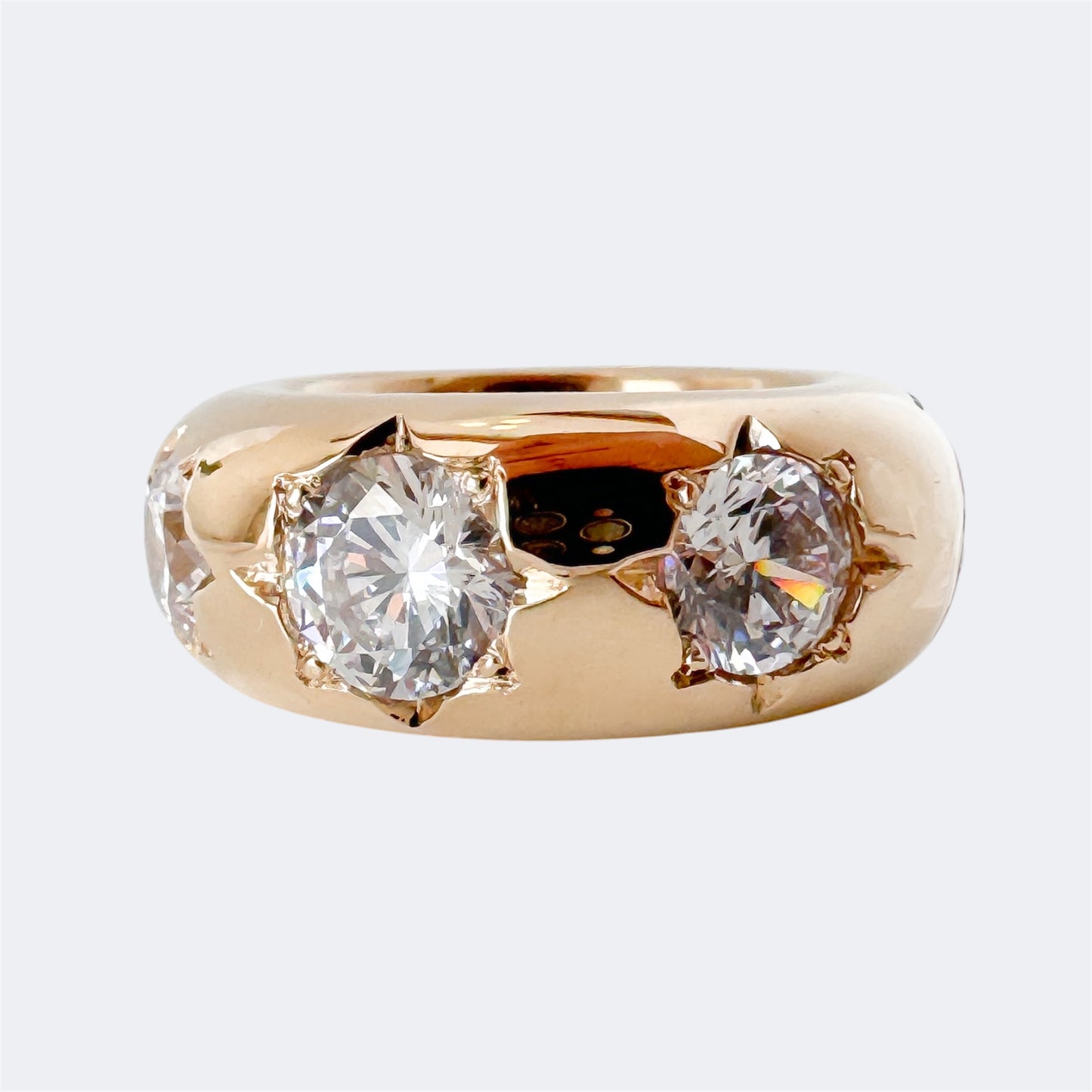 Organic Bronze Star Ring With Cubic Zirconia