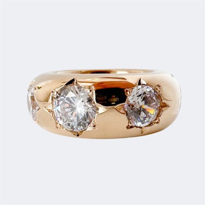 Organic Bronze Star Ring With Cubic Zirconia